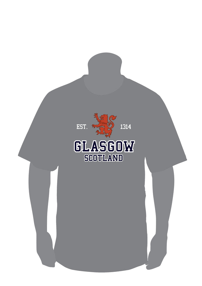 Scotland Est 1314 Glasgow Applique T-Shirt | Premium Quality Short Sleeve Tee with Bold Stitched Heritage Design | Comfortable, Durable & Stylish Scottish Pride Top | Everyday Wear, Souvenir & Gift