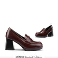 SHARE BROWN - platform heel brogue