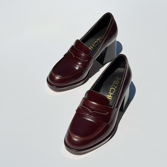 SHARE BROWN - platform heel brogue