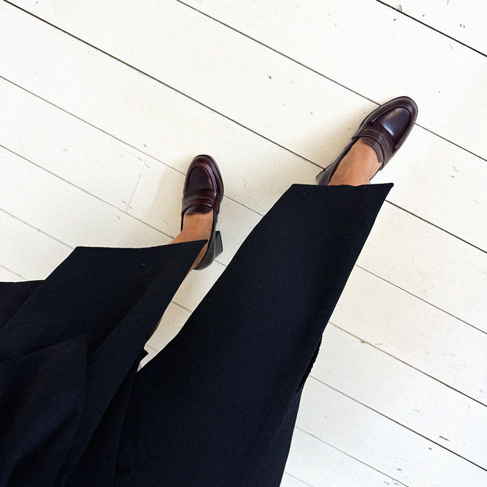 SHARE BROWN - platform heel brogue