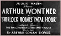 SHERLOCK HOLMES - FATAL HOURS - 1931 - ARTHUR WONTNER - RARE DVD