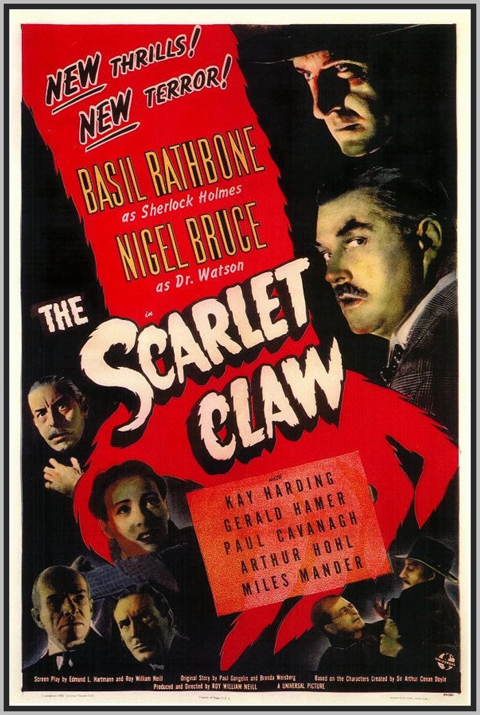 SHERLOCK HOLMES IN THE SCARLET CLAW - 1944 - COLORIZED - BASIL RATHBONE - RARE DVD