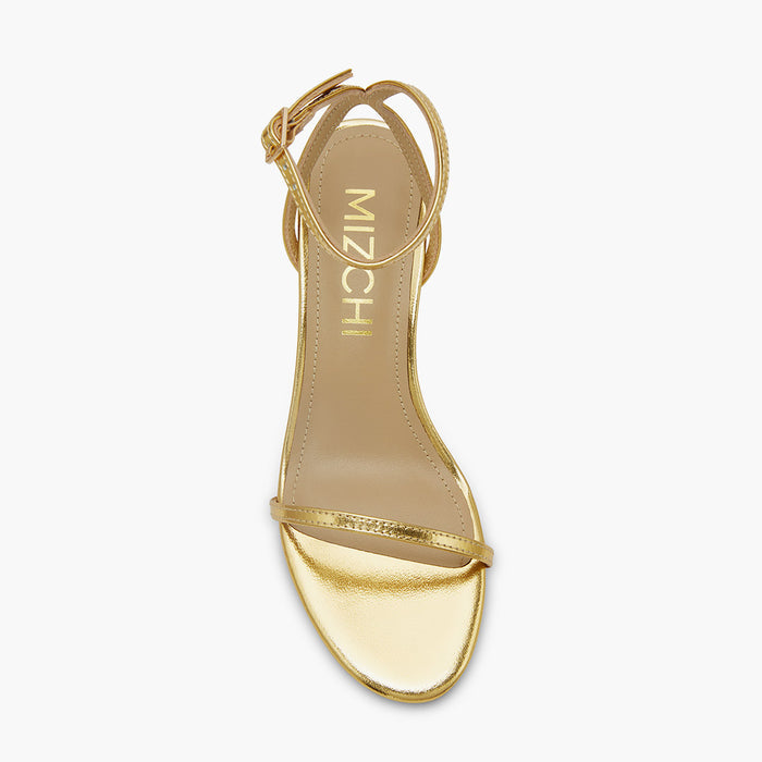 Shiloh Gold Chunky Block Heel - Strappy Sandals