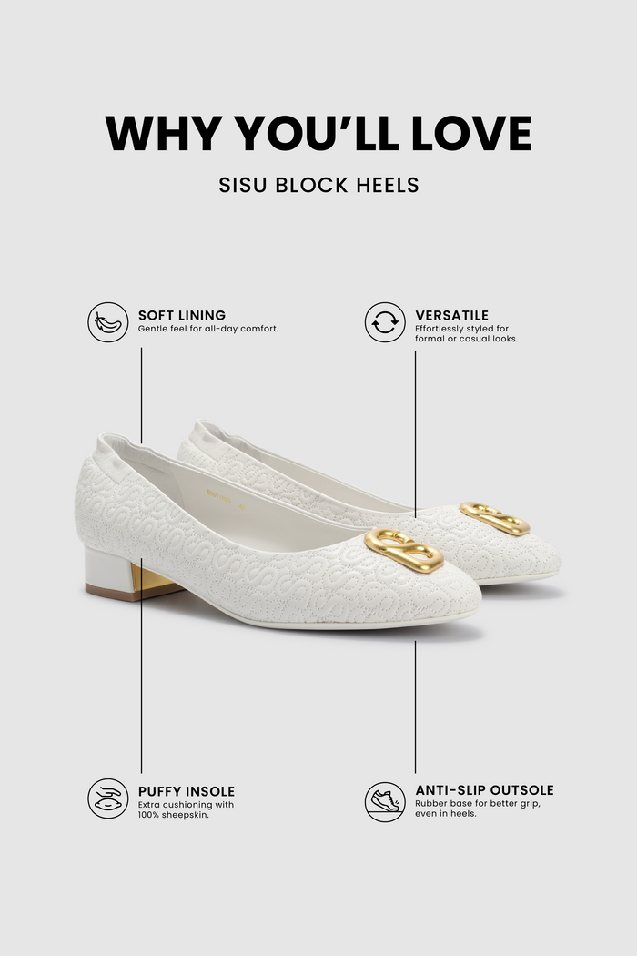 Sisu Block Heels - White