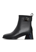 Sleek Leather Ankle Boots Vika - Black