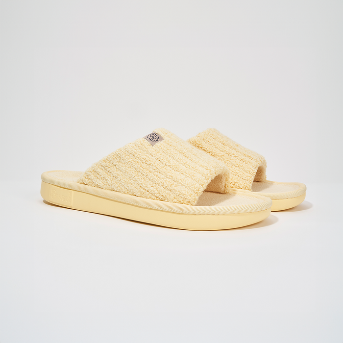 Brunch Slide in Limoncello ribbed terry, main product image