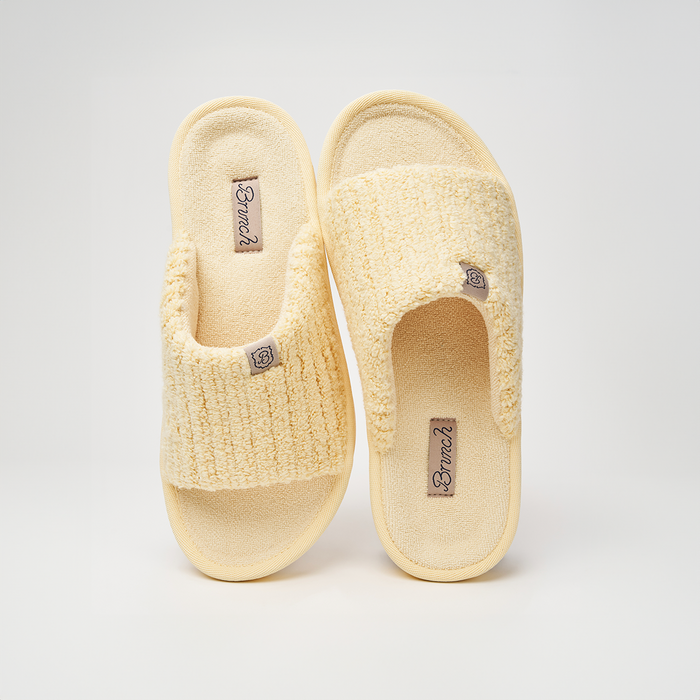 Brunch Slide in Limoncello ribbed terry, product view 5