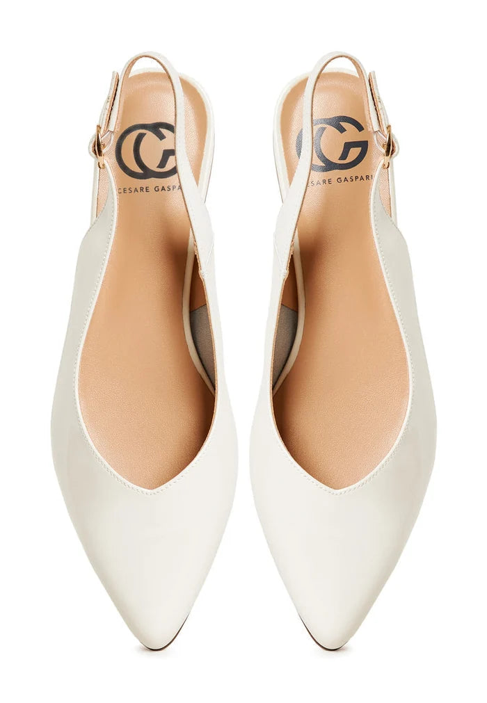 Slingback Ballerinas - White