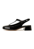 A stylish pair of women's black slingback pumps, featuring the Irina design and showcasing designer elegance in these classic black pumps.