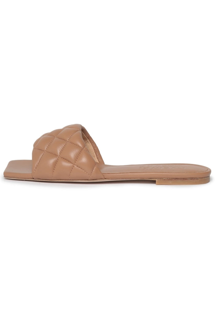 Slip On Leather Mules - Brown