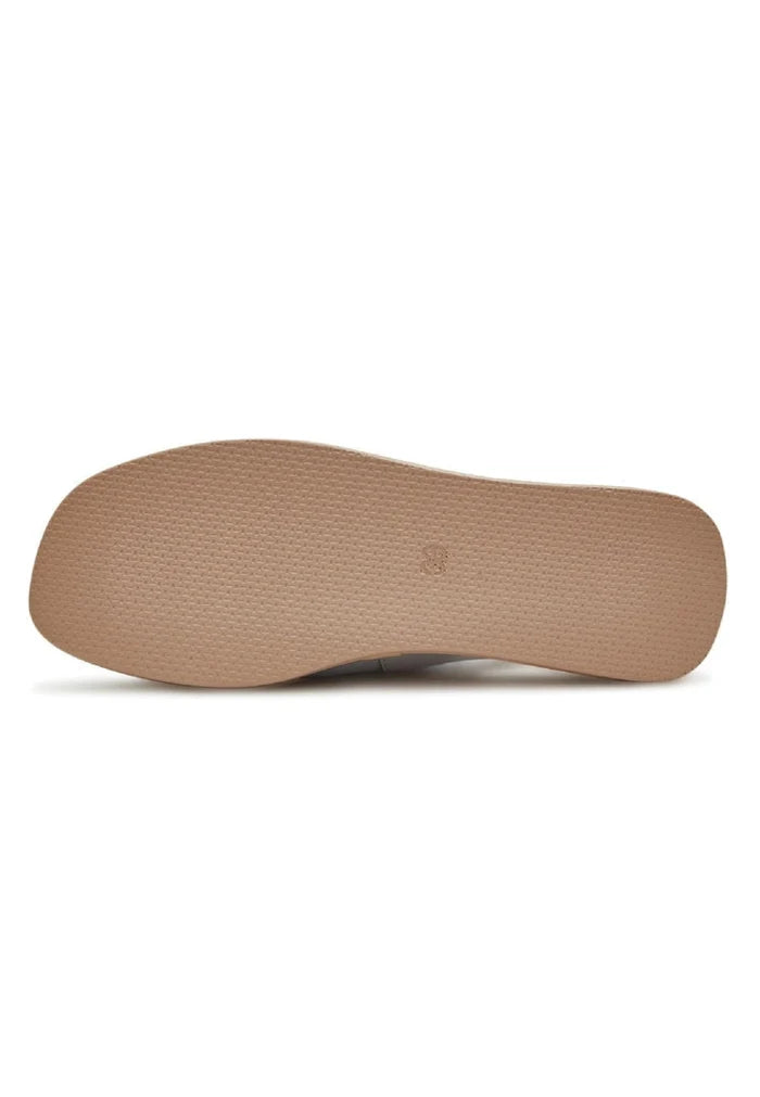 A stylish pair of white platform heel slip-on sandals, perfect for women who love high heel sandals and trendy footwear.
