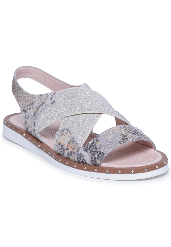 Square Heel Leather Open Toe Sandals