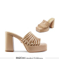 Stella Beige - Platform Mules