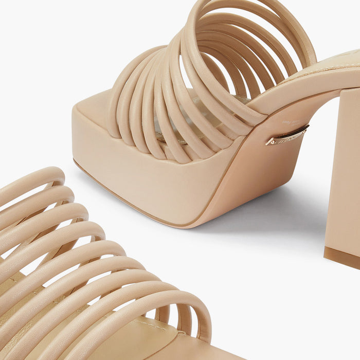 Stella Beige - Platform Mules