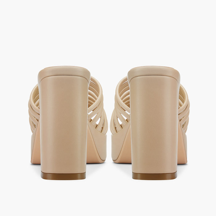 Stella Beige - Platform Mules