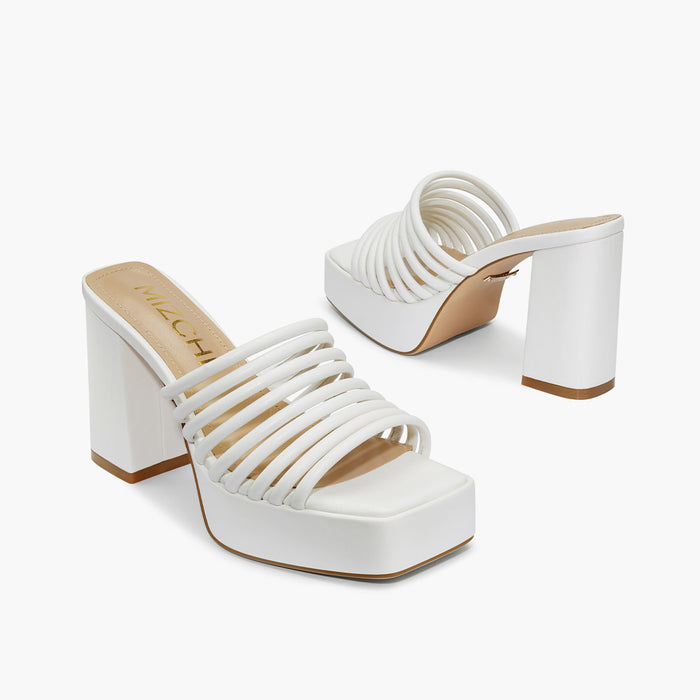 Stella White - Platform Mules