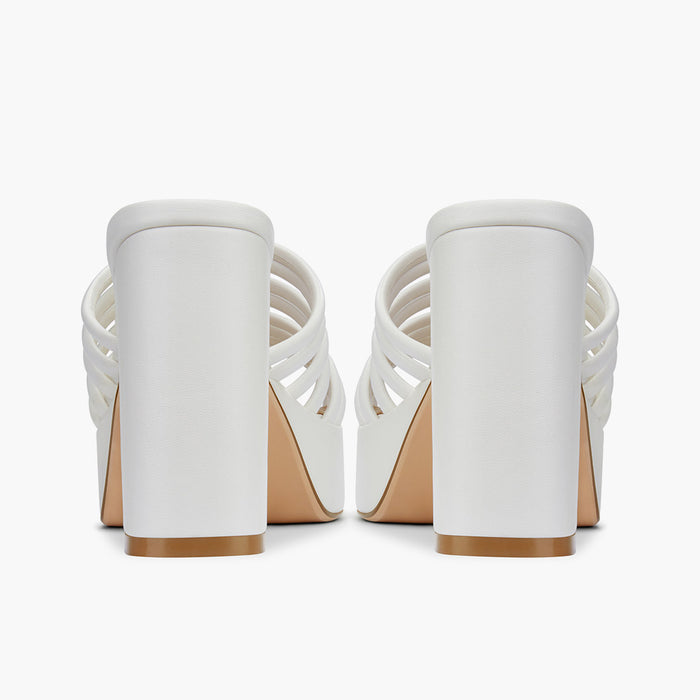 Stella White - Platform Mules