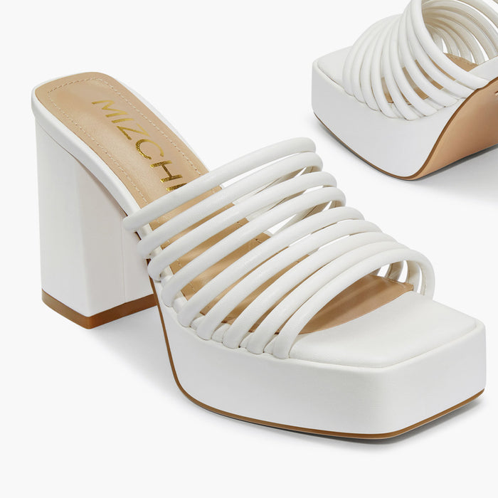 Stella White - Platform Mules