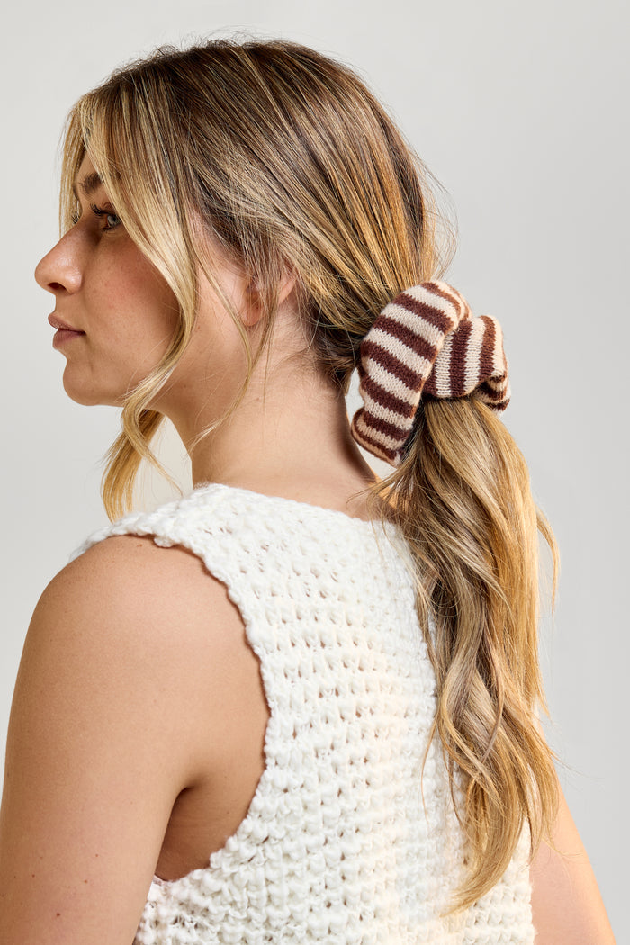 Striped Mesh Scrunchie - A0364