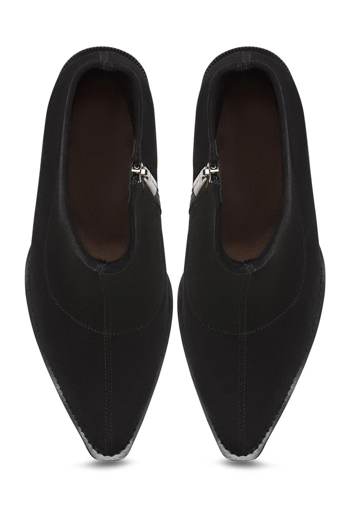 Suede Block Heel Boots Layla - Black