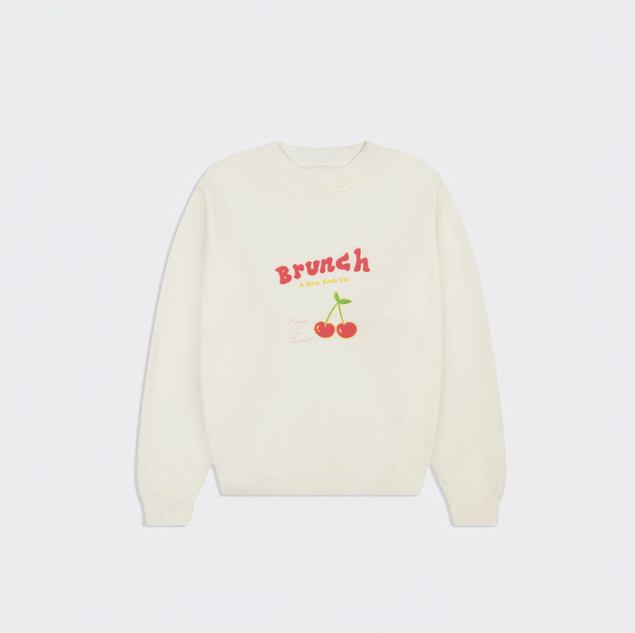 Brunch Summer Crewneck in Cream french terry, main product image
