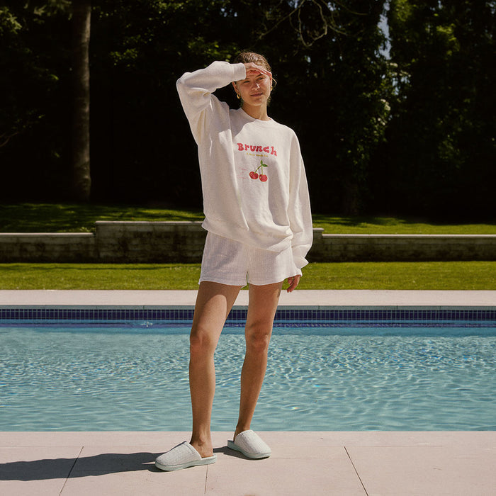 Brunch Summer Crewneck Cream French Terry, view 2