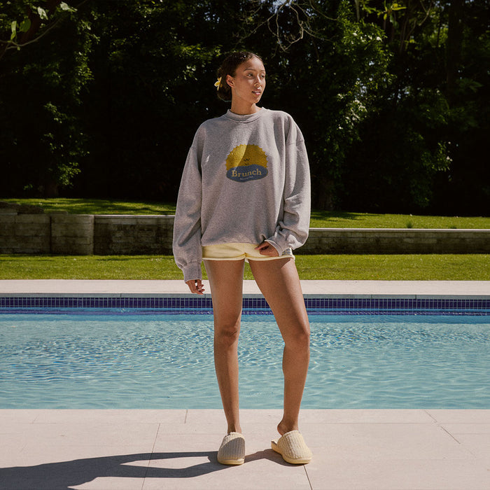 Brunch Summer Crewneck Heather Grey Terry, view 2