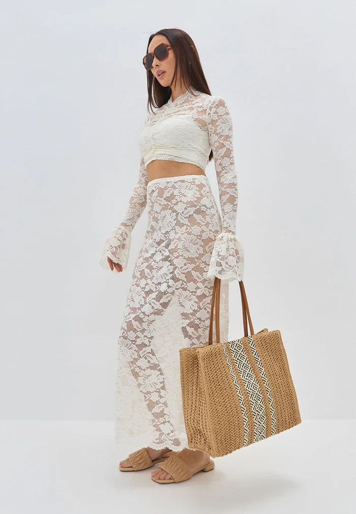 A stylish and spacious summer tote bag perfect for a day at the beach.