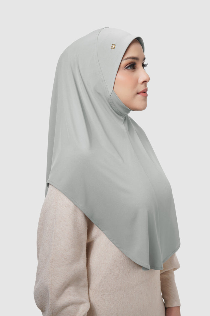 swyft slip on scarf in ash by buttonscarves side view