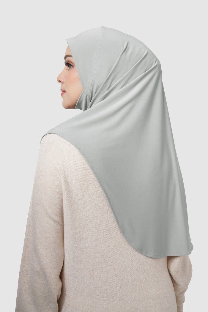 swyft slip on scarf in ash by buttonscarves back view
