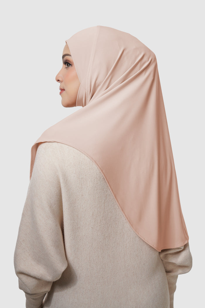 swyft slip on scarf in rose dust by buttonscarves back view