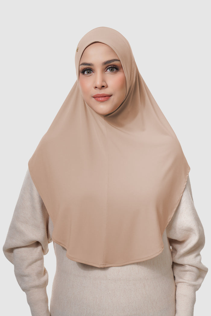 swyft slip on scarf in taupe by buttonscarves