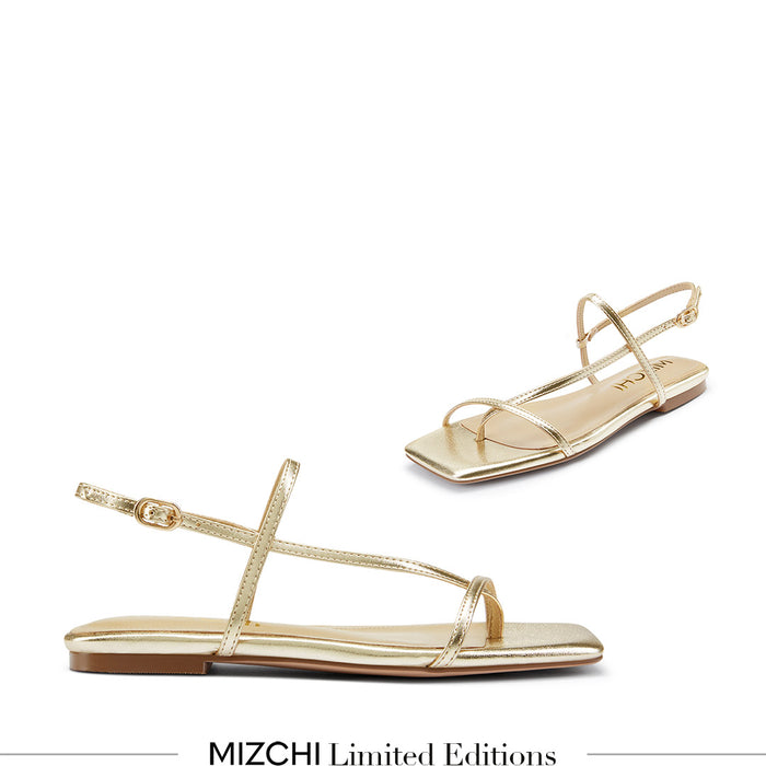 Sylus Gold - Strappy flat Sandals