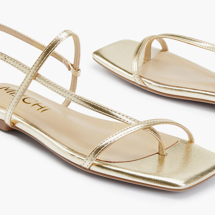 Sylus Gold - Strappy flat Sandals