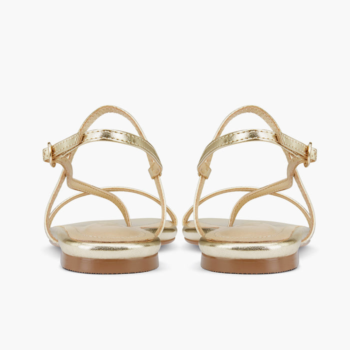 Sylus Gold - Strappy flat Sandals