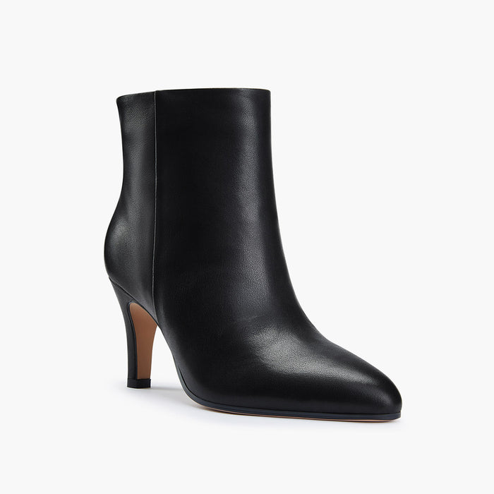 TANYA - black leather ankle boots