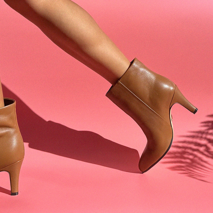 TANYA - brown leather ankle boots