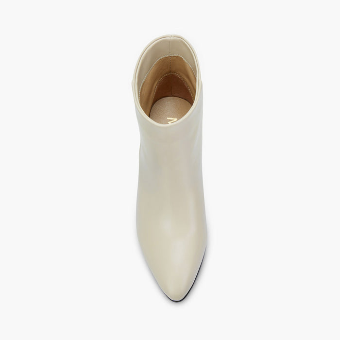 TANYA - ivory leather ankle boots