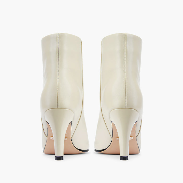 TANYA - ivory leather ankle boots