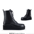 TERRY - lace up flatform boot