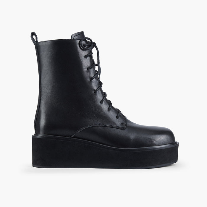 TERRY - lace up flatform boot