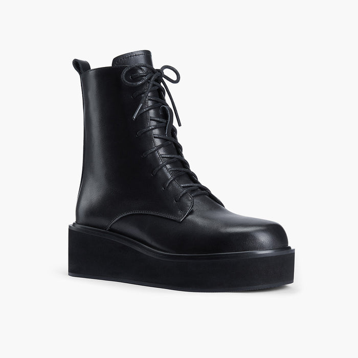 TERRY - lace up flatform boot