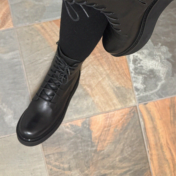 TERRY - lace up flatform boot