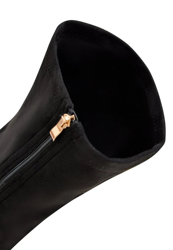 A pair of high-end suede designer thigh-high boots, luxury women's over-the-knee footwear, featuring premium quality and exclusive design.