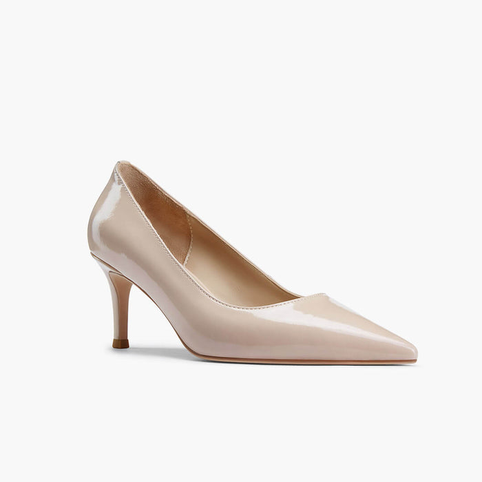 TIA BEIGE PATENT - kitten heels