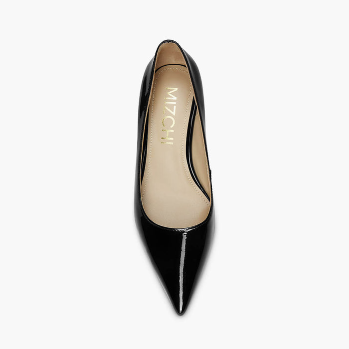 TIA BLACK PATENT - kitten heels