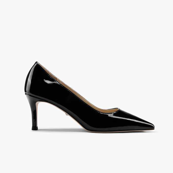 TIA BLACK PATENT - kitten heels