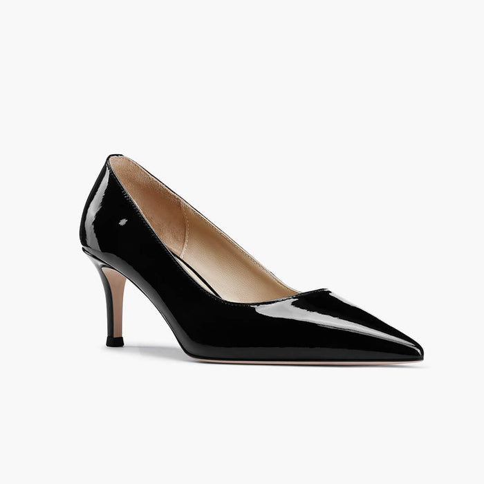 TIA BLACK PATENT - kitten heels