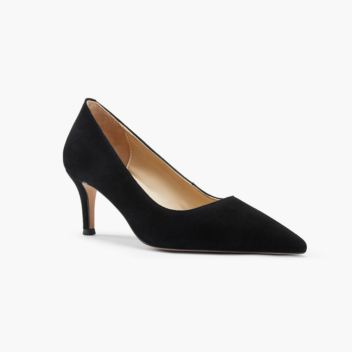 TIA BLACK SUEDE - kitten heels