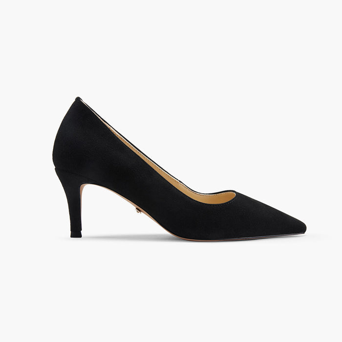 TIA BLACK SUEDE - kitten heels